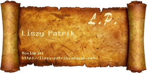 Liszy Patrik névjegykártya